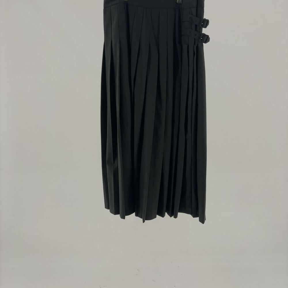 Boden Olive Wrap Pleat Double Breasted Midi Kilt Skirt